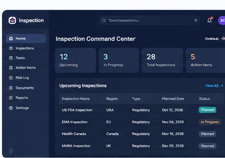 ICLT Inspection Command Center interface